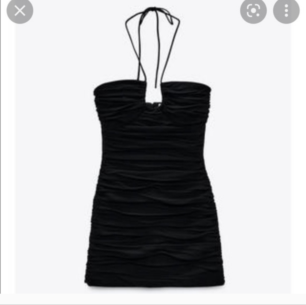Zara Rouched Velvet Bodycon Mini Dress - Picture 5 of 9